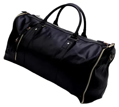 Produktbild von Reisetasche aus Kunstleder mit großer Kapazität und bequemen Griffen (Schwarz)