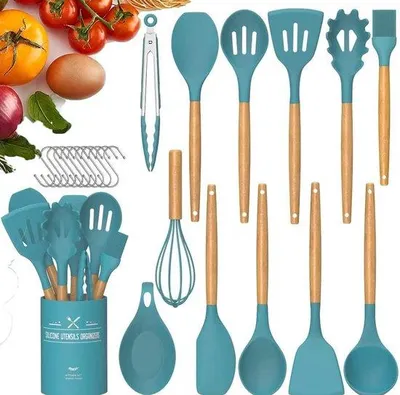 Productafbeelding van Famanu Keukenaccessoireset, 22-delig - Siliconen, hittebestendig, roestvrij staal