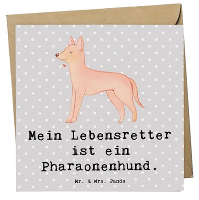 Produktbild von Mr. & Mrs. Panda Grußkarte Pharaonenhund Lebensretter - Grau Pastell - Geschenk, Kelb Tal-Fenek, Pharaoh Hound, doppelkarte, faltkarte, Glückwunschkarte, Klappkarte