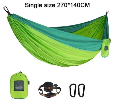 Produktbild von Hängematte Camping Nylon Fallschirmstoff mit Gurten Outdoor