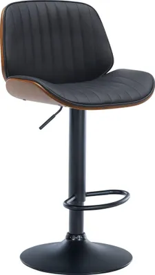 Produktbild von Barhocker Nova Kunstleder schwarz - walnuss/schwarz