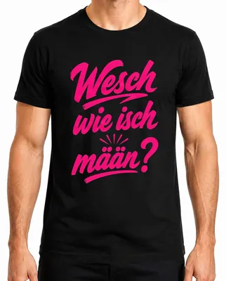 Obrázek produktu pro Jak se máš? Tričko s nápisem v frankfurtském dialektu, černá barva, velikost 3XL. (Sarkastické vyjádření.)