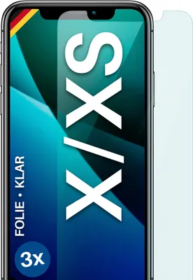Produktbild von moex® 3x Schutzfolie kompatibel mit iPhone X / iPhone XS - Displayschutzfolie dünn Folie, Klar