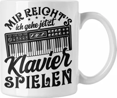 Produktbild von Trendation - Klavierspieler Tasse Geschenk Klavier Mir Reichts Ich Gehe Jetzt Klavier Spielen (Weiß)