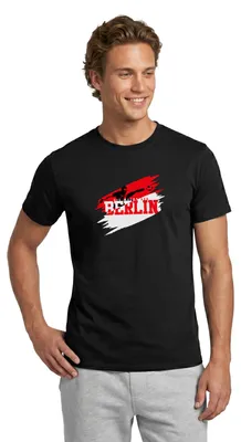 Produktbild von Spreadshirt Die Macht Aus Berlin Rot-Weiß Fußball Fan Männer T-Shirt, M, Schwarz