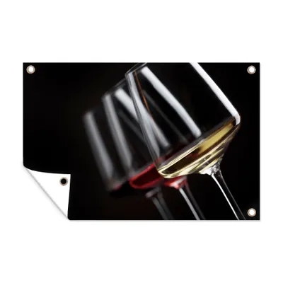 Obrázek produktu pro MuchoWow® Zahradní plakáty - Sklenice na víno - Víno - Alkohol - 60x90 cm - Zahradní dekorace