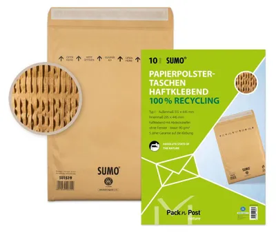 Produktbild von Sumo Papierpolstertasche 1519 braun 295x445mm 10 Stück