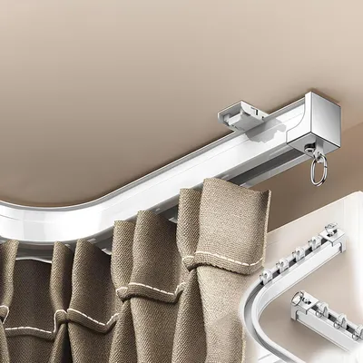 Obrázok produktu pre Flexibilná závesová koľajnica na stenu, hliníková, ohybná, ako priestorový delič, 120 cm, biela