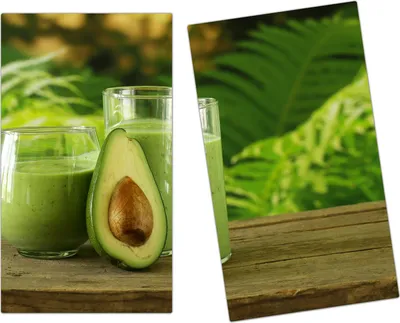 Produktbild von Spritzschutz Herdabdeckplatte Schneidebrett aus Glas Avocadosaft 2-Teilig (60x52cm)