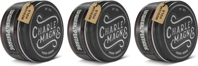 Produktbild von Charlemagne Original Pomade – Old School Duft – mittlerer Halt – 3er-Pack