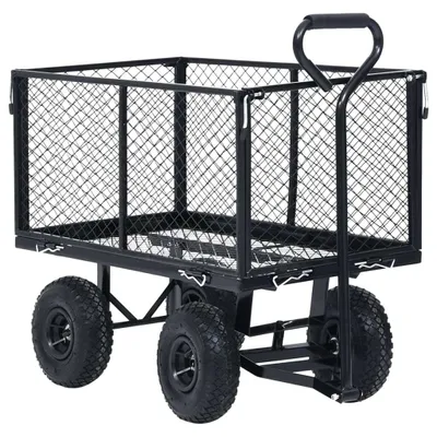 Produktbild von vidaXL Gartenwagen Schwarz 350 kg