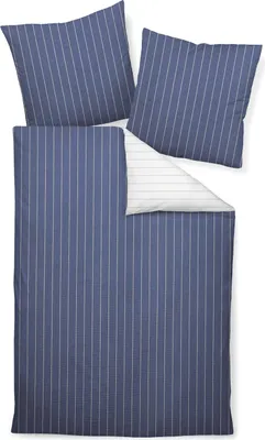 Produktbild von Janine Design Mako-Soft-Seersucker Bettwäsche-Garnitur TANGO 20020 Farbe denimblau Größe 155x200 + 80x80 cm