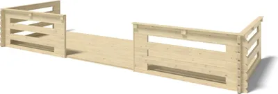 Produktbild von Veranda zum Gartenhaus 6x2m - Farbe Holz