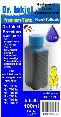 Produktbild von ER56PC - lightcyan - Dr.Inkjet Premium Nachfülltinte 100ml für Ihren Epson Drucker