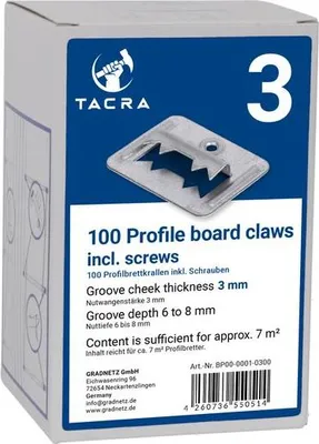 Produktbild von 100 TaCra Profilbrettkrallen inkl. Schrauben