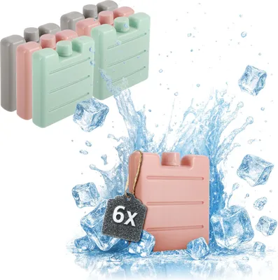 Produktbild von com-four® 6x Kühlakku - platzsparend und ideal für Kühlbox und Kühltasche