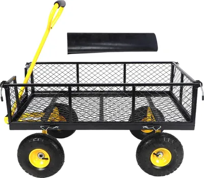 Obrázok produktu pre Záhradný sieťový vozík 900lbs 408.2kg Load Bearing Side Odnímateľný oceľový plážový záhradný vozík pre sklad