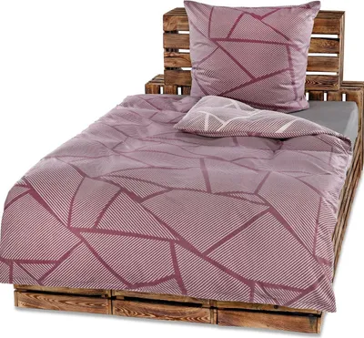 Produktbild von 2-teilig Wende Bettwäsche-Set Bett Garnitur Bettbezug Bezug 135x200 Kissenbezug 80x80 Flausch Fleece Mikrofaser NEU Warm Weich Modern Altrosa Rosa Dunkelrosa