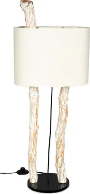 Produktbild von Stehlampe Höhe 95cm Treibholz Stehleuchte Holz Lampe Teakholz Weiß Braun Deko