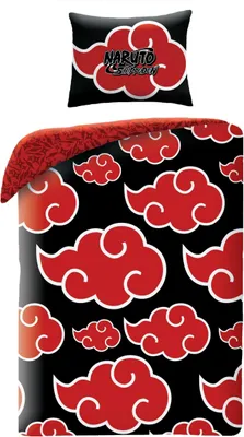 Produktbild von Naruto Bettbezug Rot/Schwarz 140 x 200 cm Baumwolle 70 x 90 cm
