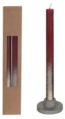 Produktbild von Tafelkerzen bordeaux mit Goldspray Ø2.1/h. 25cm (1 set) [IFS-32311]