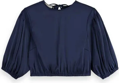 Produktbild von Scotch & Soda 179610 Cropped Bluse Mit 3/4-ärmeln Blau 36 Damen Blau 36