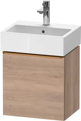 Image de Duravit D-Neo, sous-lavabo en console suspendu, 434x440x322mm, 1 portes, charnières à gauche, avec poignée bronze brossé, DE4217L04550000