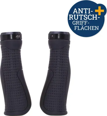 Zdjęcie produktu dla Zestaw chwytów rowerowych Ergo-Grip antypoślizgowych 140 mm czarny