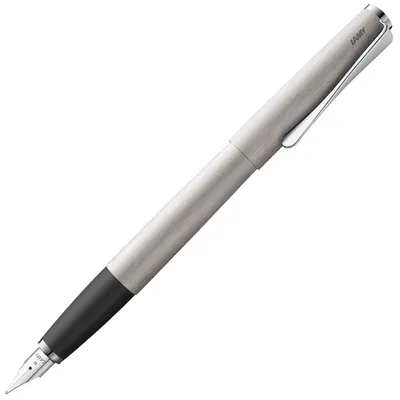 Produktbild von LAMY studio brushed Füller Clip Stahlfeder Strichbreite F mit Tintenpatrone T 10 blau