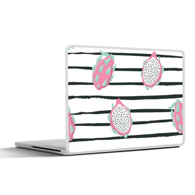 Produktbild von MuchoWow® Laptop Aufkleber Sticker Cover Sommer - Obst - Streifen 31x22.5 cm - Laptop-Deko
