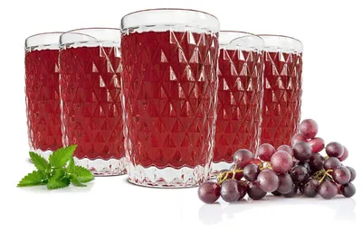 Obrázok produktu pre Sada 6 pohárov na nápoje – objem 300 ml – priehľadné – s reliéfnym vzorom