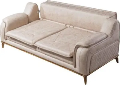 Produktbild von Sofa Beige 3 Sitzer Wohnzimmer Klassische Design Chesterfield Elegantes Stil
