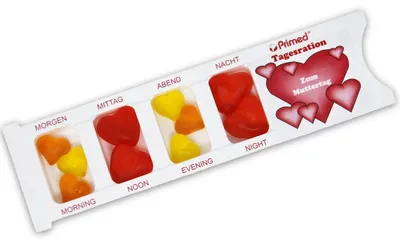 Produktbild von Tablettenbox Zum Muttertag Herz Fruchtgummi Scherzartikel 25g