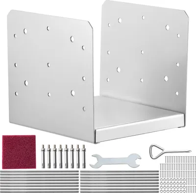 Obrázok produktu pre SucceBuy 203,2 x 203,2 mm stĺpiková základňa, 4 kusy nastaviteľného kotviaceho držiaka z nehrdzavejúcej ocele, podpora altánku na palube