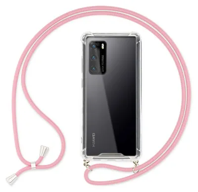 Immagine prodotto di NALIA Custodia per cellulare con catena per Huawei P40, Collana Custodia rigida Rosa