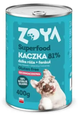 Imagen del producto de ZOYA Superfood para cachorros, sabor pato - alimento húmedo para perros - 400g
