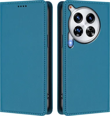 Image de Etui en cuir pour Tecno Camon 30 Premier, étui magnétique en cuirPolyuréthaneavec support Lake blue