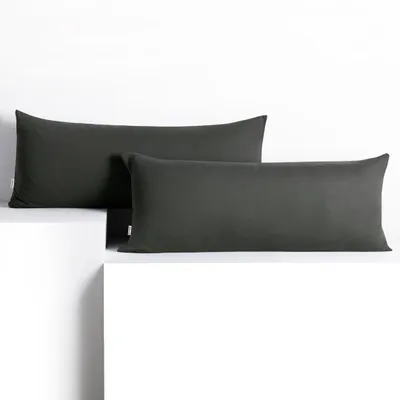 Produktbild von Seitenschläferkissenbezug 2er Set 40x145 cm Kissenbezug Kissenbezüge Baumwolle Seitenschläfer Stillkissen Anthrazit