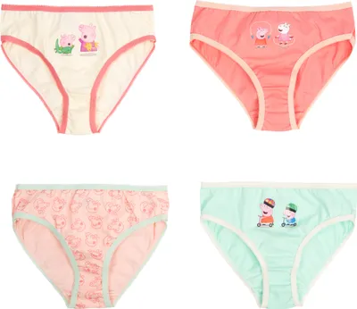 Produktbild von Peppa Wutz Panty für Mädchen Kinder Slip Unterhose Unterwäsche Mehrfarbig Bunt (4er Pack) 98-104