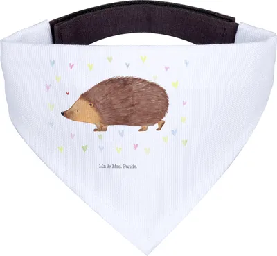 Produktbild von Mr. & Mrs. Panda Hunde Halstuch Igel Herzen - Weiß - Geschenk, Für, Hundehalstuch, Kuss, Herz, Tuch, Vertrauen, Bandana, Lustige Sprüche, Hals, Liebe