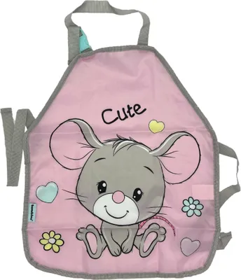 Produktbild von Malschürze Kinder Mal-Kittel Schürze Maus Kinder Mädchen Schule bambino