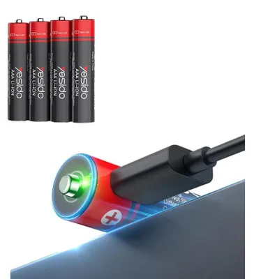 Zdjęcie produktu dla 4x Akumulator bateria AAA Yesido YP98 1,5V USB-C wielokrotne ładowanie