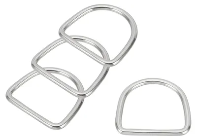 Productafbeelding van Metallische D-ringen - 4 stuks - Voor bevestiging en verbinding - 4x20x17 mm