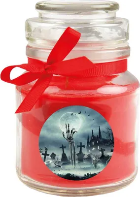 Produktbild von HS Candle "Halloween" Duftkerze im Bonbonglas - viele Motive zur Auswahl, Ideale Herbstdeko
