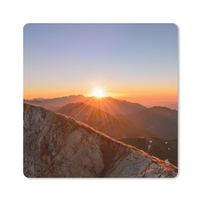Produktbild von MuchoWow® Mauspad Mousepad Berg - Landschaft - Sonne 30x30 cm - Mousepads - Maus Mat - Pad - Mausunterlage - Gaming