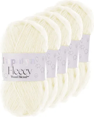Produktbild von 5 x 100g Papatya Fleecy Kuschelgarn 20% Wolle  Häkelgarn Strickgarn