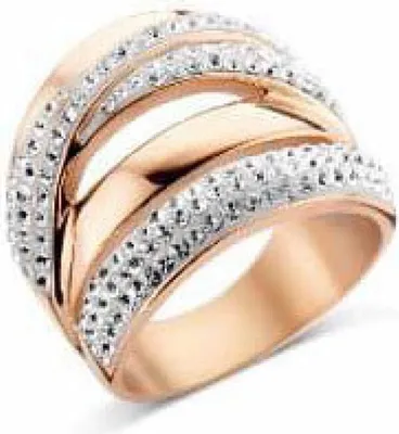 Immagine prodotto di Anello Victoria color oro rosa con pietre bianche