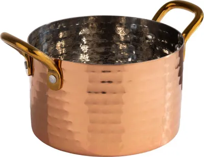 Produktbild von APS 40732 Serviertöpfchen MUMBAI, Edelstahl, gehämmerte Oberfläche, Kupfer-Look, Ø 11,5 cm, Höhe, 7 cm, 0,6 Liter