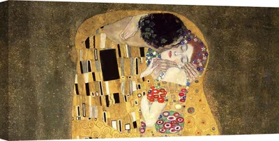 Obrázek produktu pro Obraz na plátně - Gustav Klimt, Polibek - 70x35 cm
