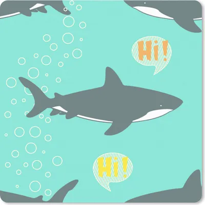 Produktbild von MuchoWow® Mauspad Mousepad Muster - Wasser - Hai - Jungen - Kind - Kinder 30x30 cm - Mousepads - Maus Mat - Pad - Mausunterlage - Gaming